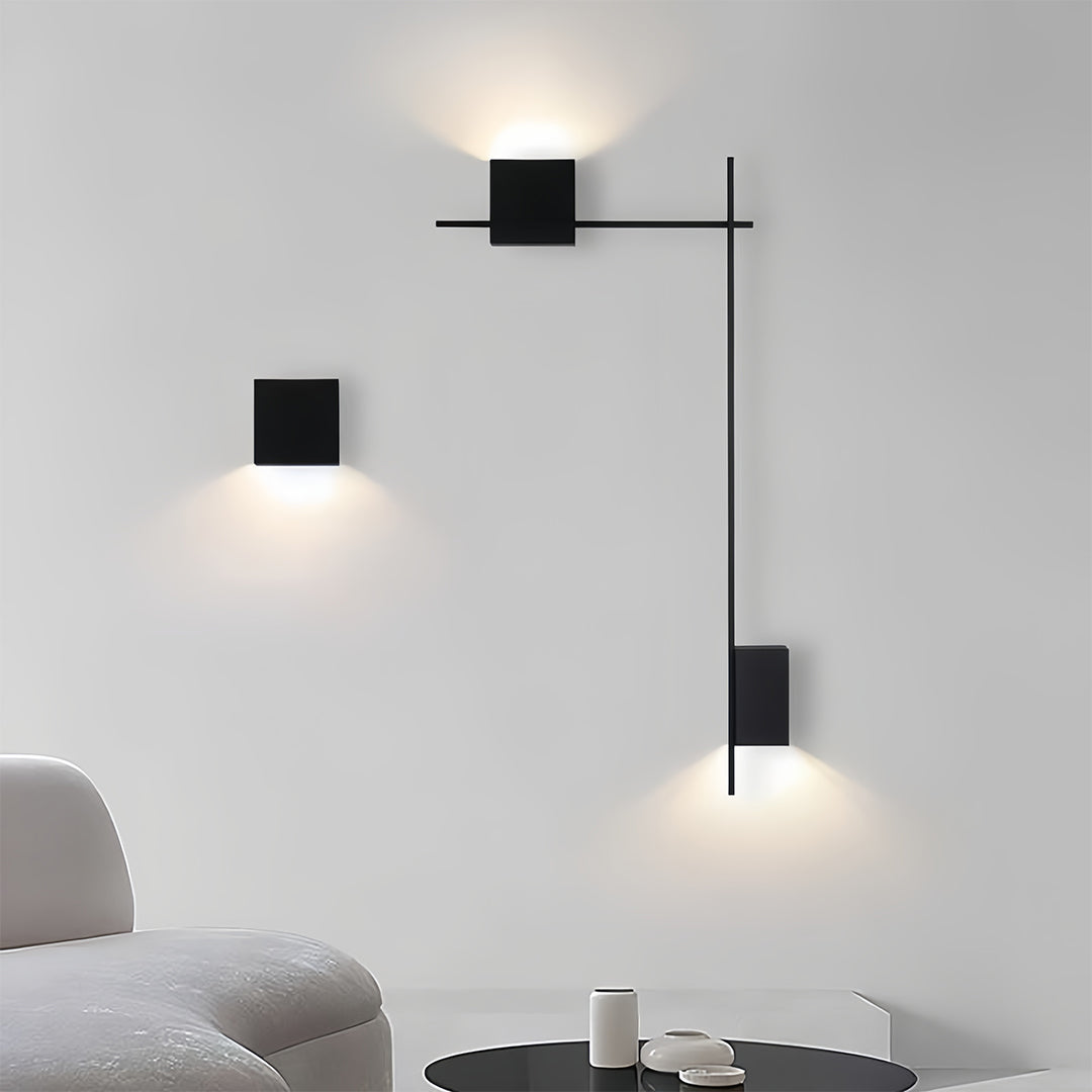 Minimalist Iron Wall Lamp – Square LED for Facades