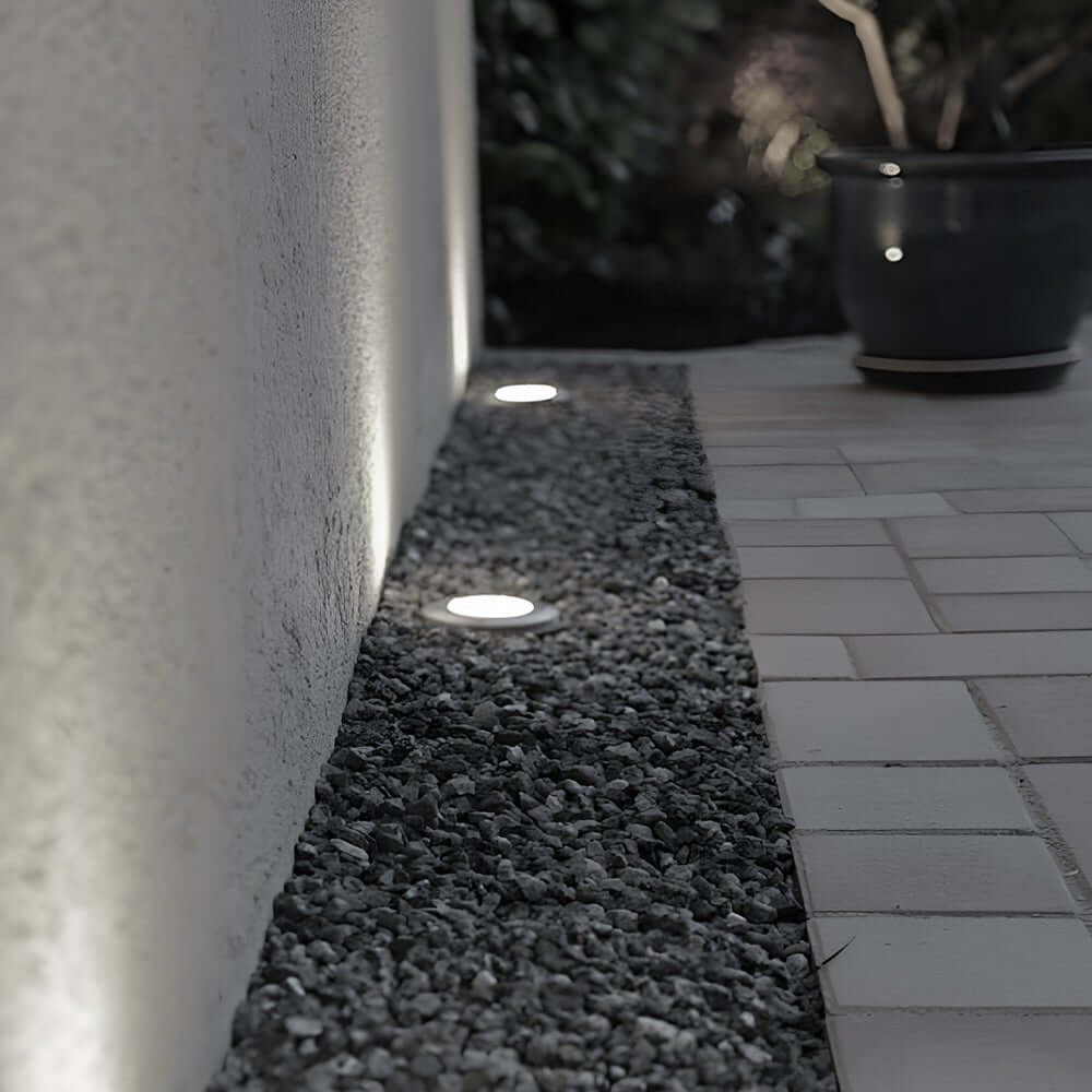 Modern Glass Well Light – In-Ground Solar LED for Pathways