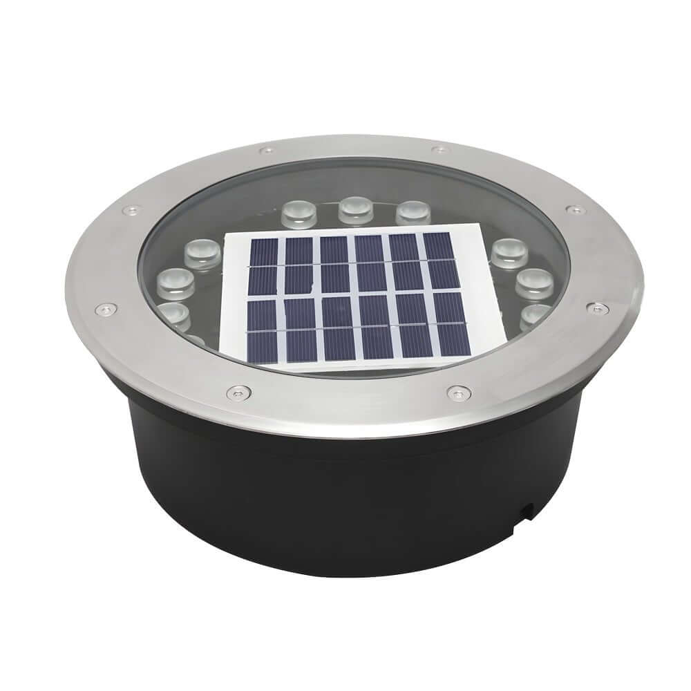 Modern Glass Well Light – In-Ground Solar LED for Pathways