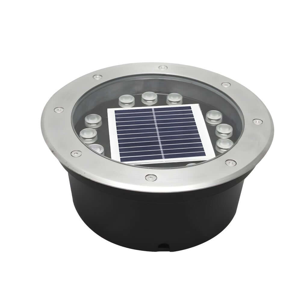 Modern Glass Well Light – In-Ground Solar LED for Pathways