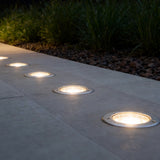 Modern Glass Well Light – In-Ground Solar LED for Pathways
