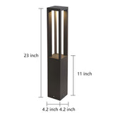 Modern Aluminum LED Bollard Light – 4-Beam for Pathways