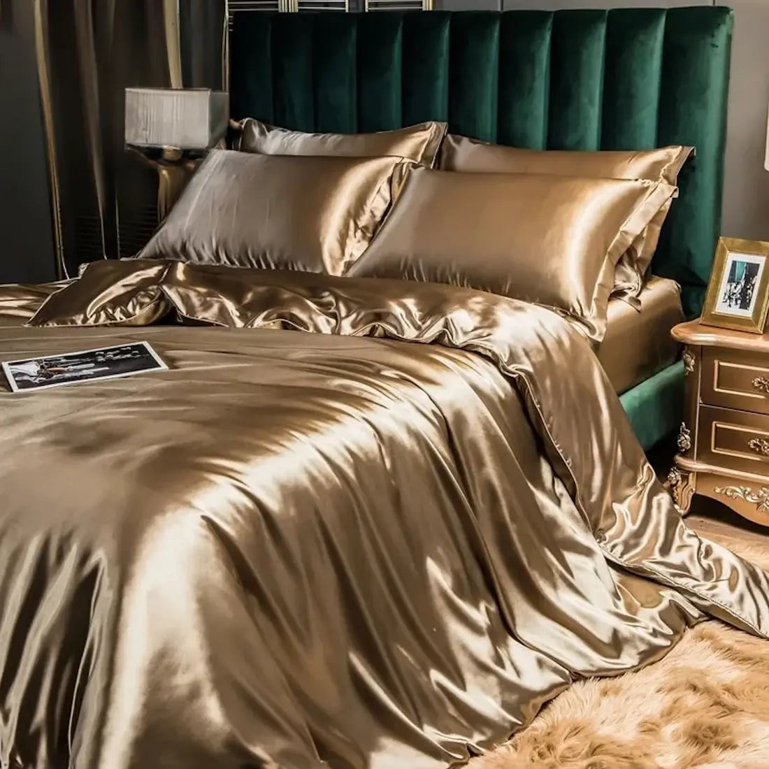 Fenoss® Mulberry Silk Luxury Bedding Set (4 Pcs)