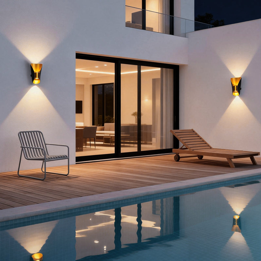 Modern Metal Wall Light – Small Up Down LED for Entryways