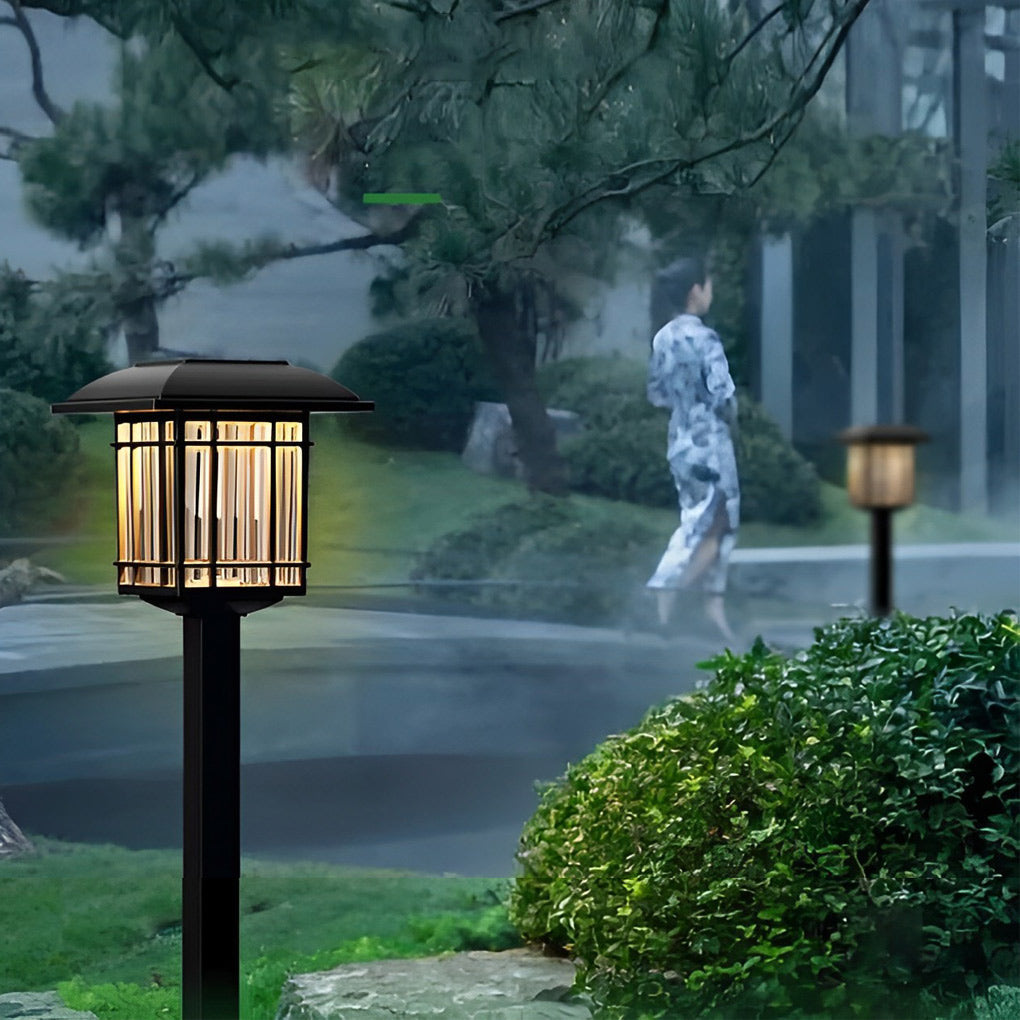 Vintage Aluminum Lawn Light – Solar LED for Gardens (2 Pack)