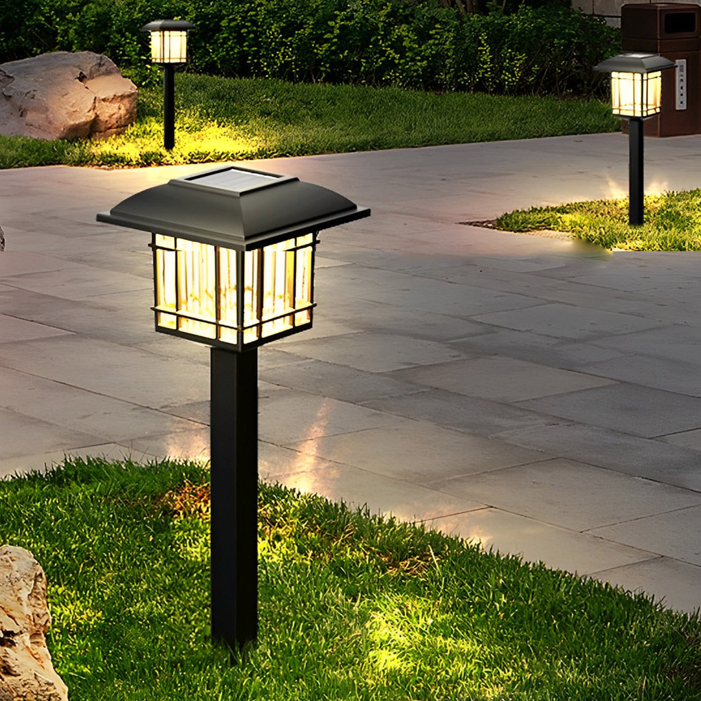 Vintage Aluminum Lawn Light – Solar LED for Gardens (2 Pack)