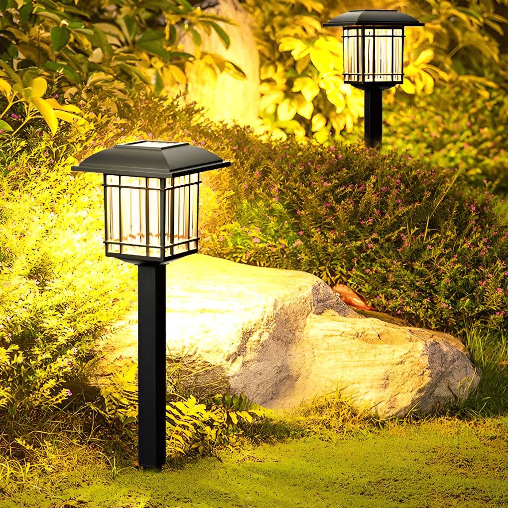 Vintage Aluminum Lawn Light – Solar LED for Gardens (2 Pack)