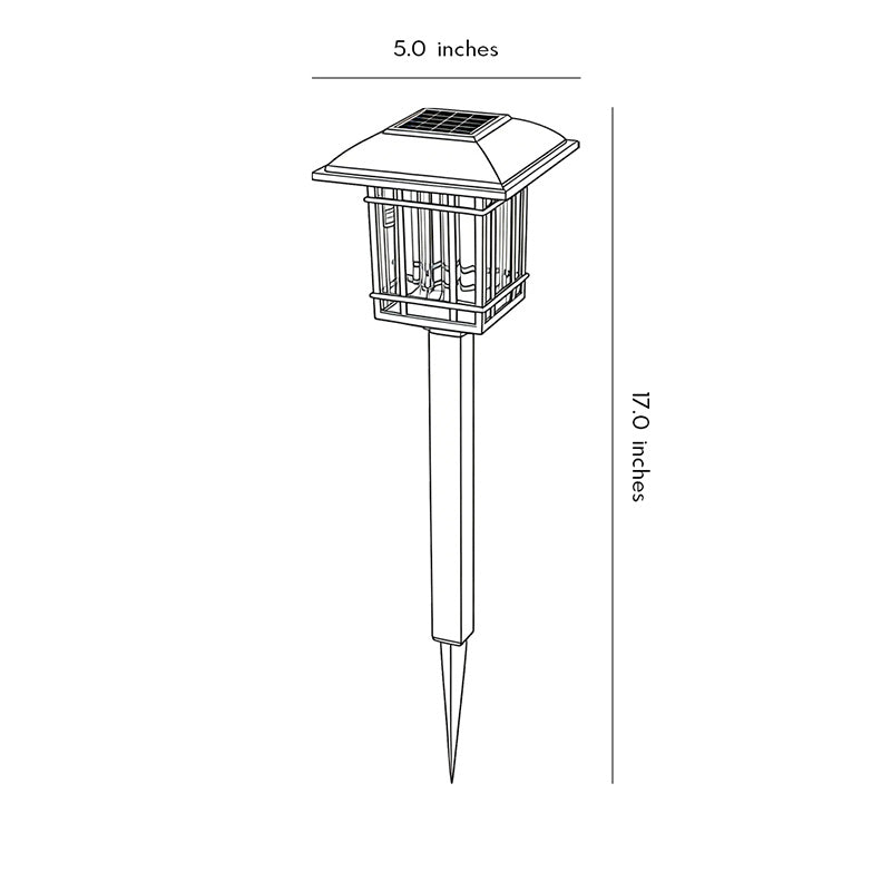 Vintage Aluminum Lawn Light – Solar LED for Gardens (2 Pack)