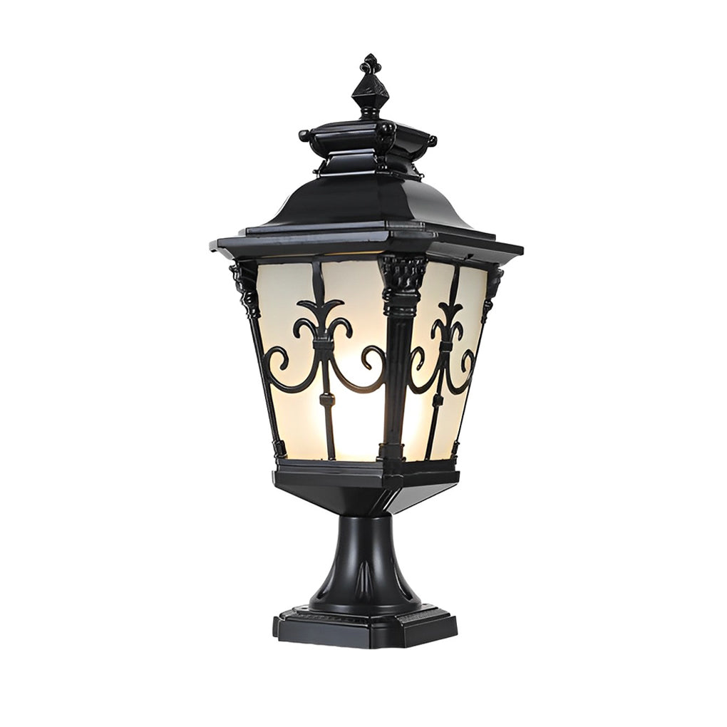 Retro Bronze Aluminum Post Light – Lantern Solar for Gates