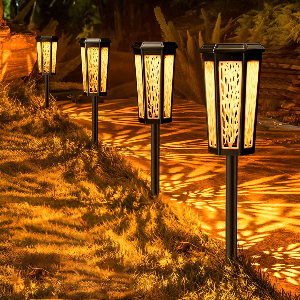 Retro Aluminum Stake Light – Patterned Solar for Beds (2 Pack)