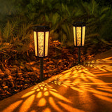Retro Aluminum Stake Light – Patterned Solar for Beds (2 Pack)
