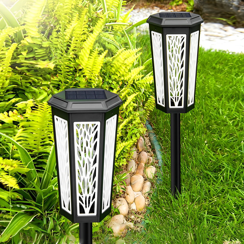 Retro Aluminum Stake Light – Patterned Solar for Beds (2 Pack)