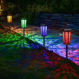 Retro Aluminum Stake Light – Patterned Solar for Beds (2 Pack)