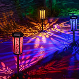 Retro Aluminum Stake Light – Patterned Solar for Beds (2 Pack)
