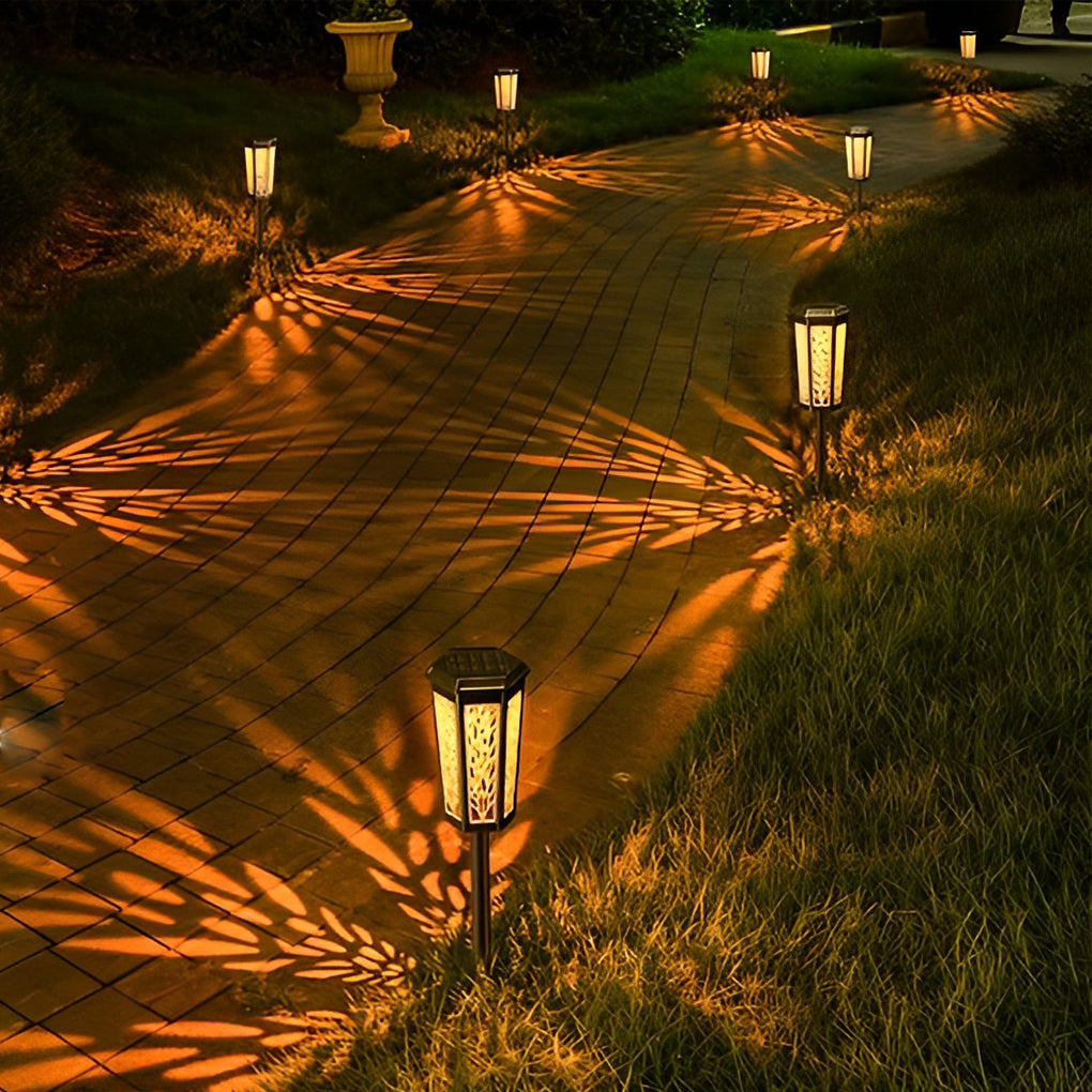 Retro Aluminum Stake Light – Patterned Solar for Beds (2 Pack)