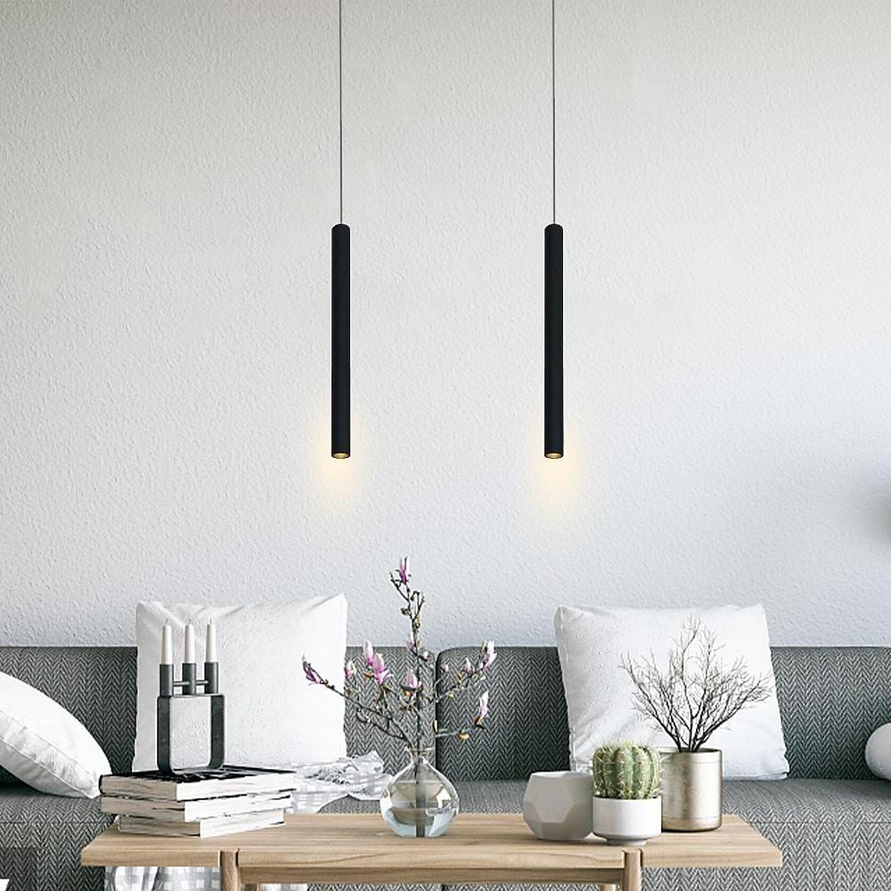 Slim Cylinder Pendant Light – Aluminium for Kitchens