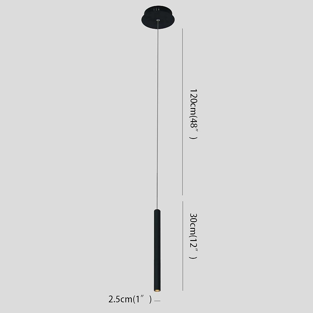 Slim Cylinder Pendant Light – Aluminium for Kitchens